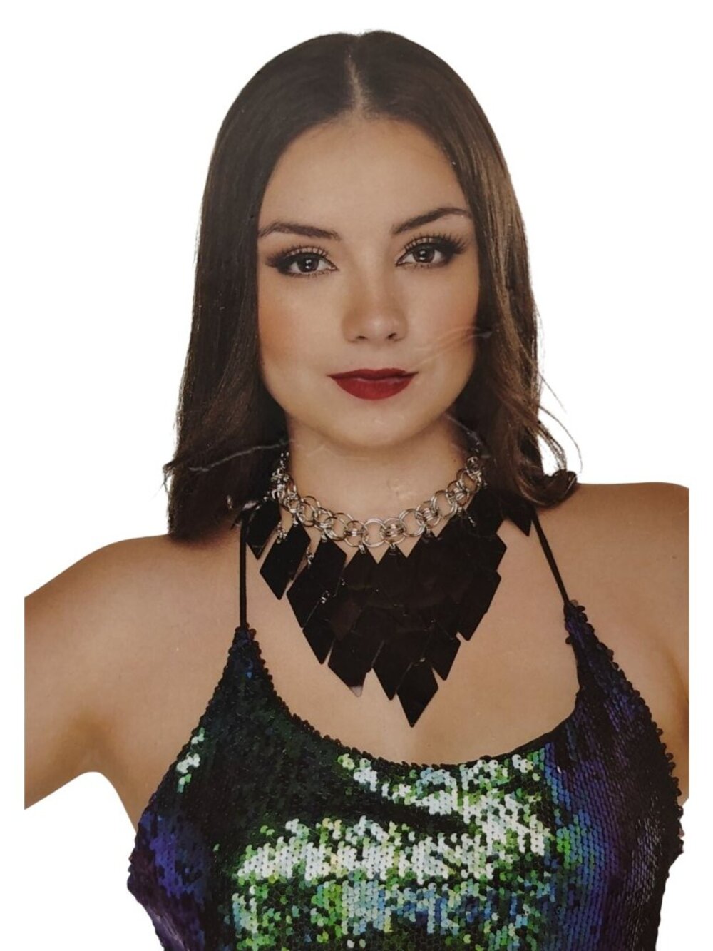 Celebrate Halloween Dragon Scale Necklace Black Adult Costume Accessory